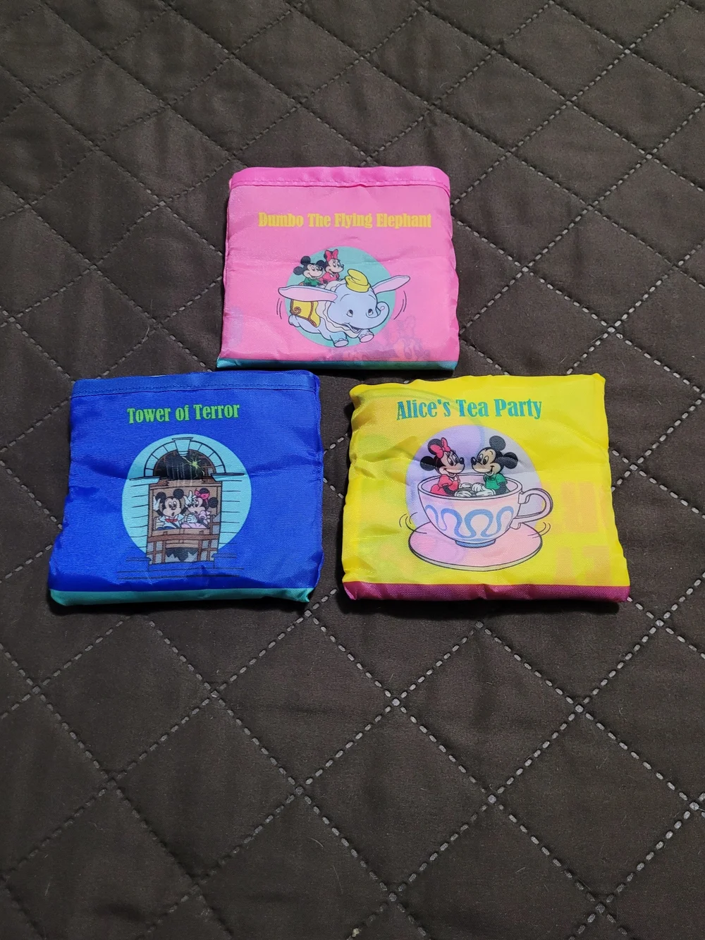 NWT  Tokyo Disney Resort Exclusive Retro Attraction Capsule Toy Eco Bag Set of 3